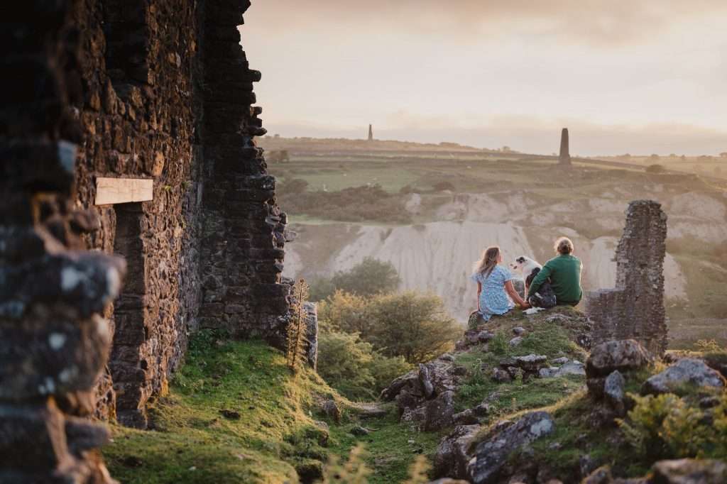 Cornwall Wedding Photography. A beautiful Engagement Shoot at sunset around the mines of St Cleer, Cornwal