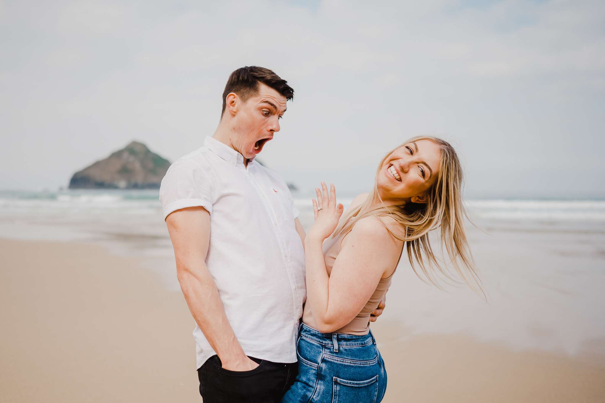 Proposal at Holywell Bay, Cornwall, UK