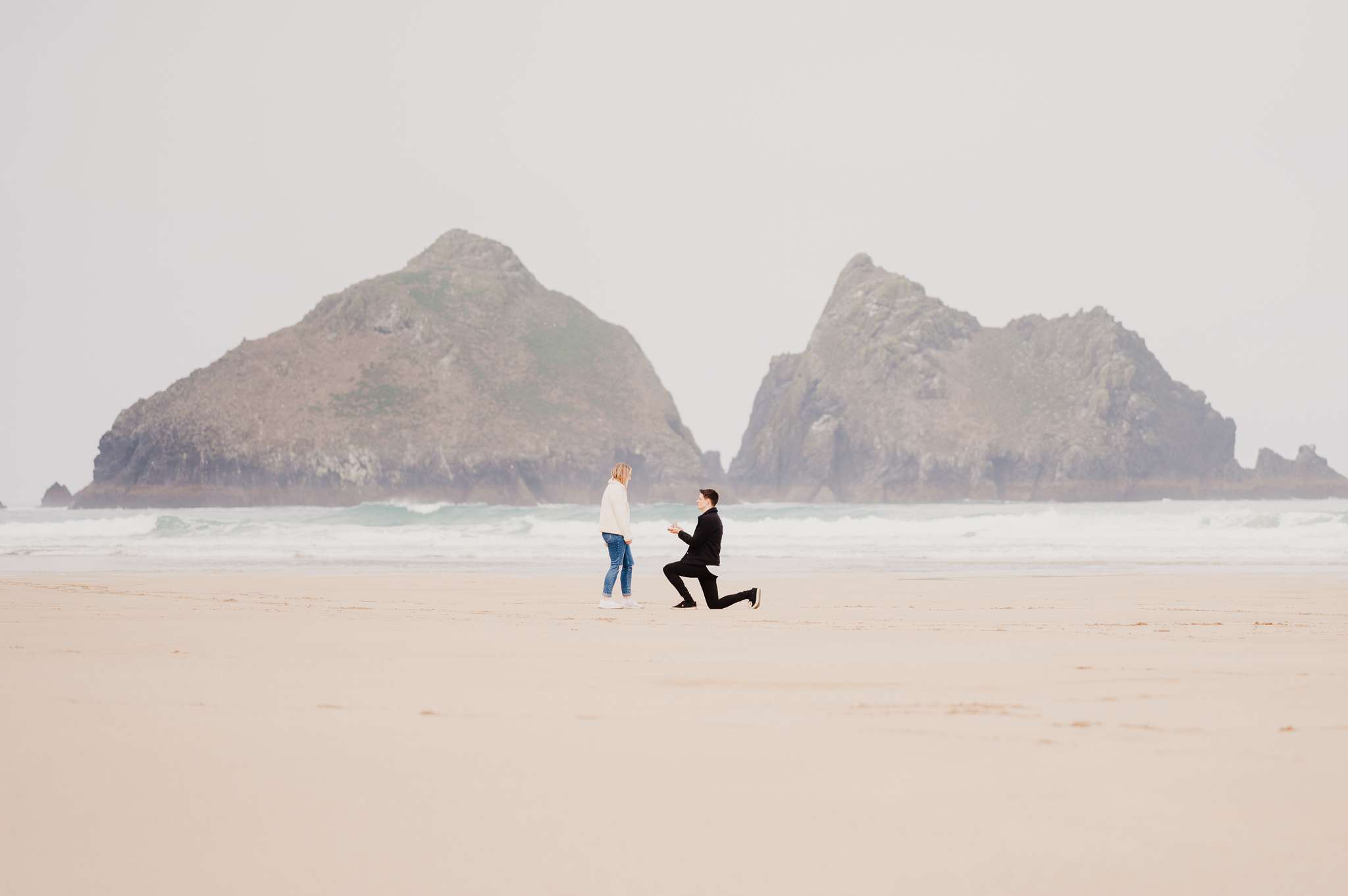 Proposal at Holywell Bay, Cornwall, UK