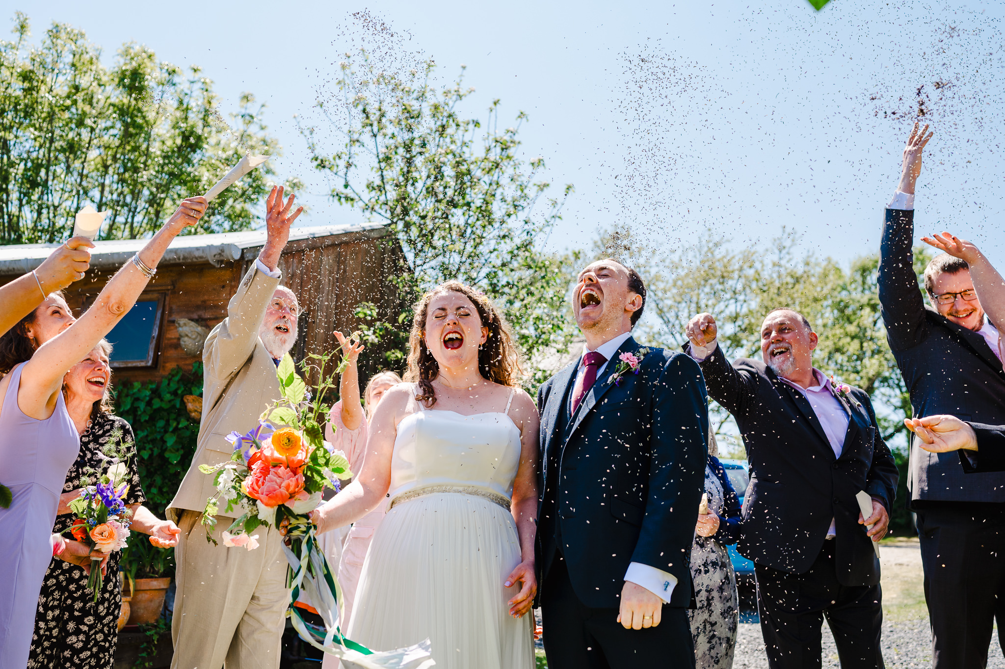 Cornwall Wedding - St Austell - Confetti Throw - Jake Timms Photography