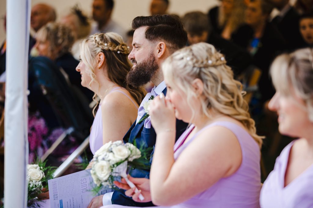 Wedding party getting emotional