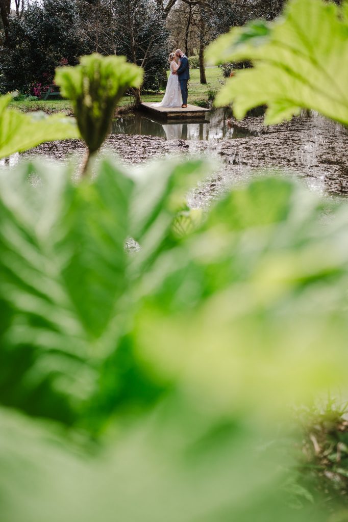 Wedding Couple portrait photos in the gardens