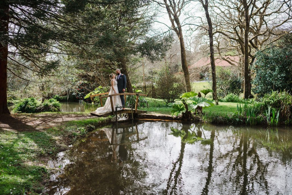 Couple portraits during a sunny Spring Wedding at Chycara