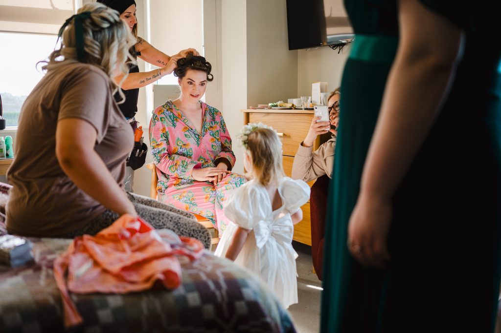 Wedding hair finishing touches
