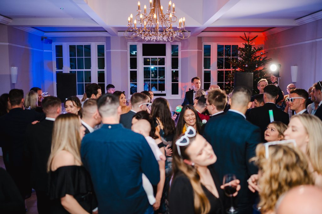 Wedding party reception in full swing