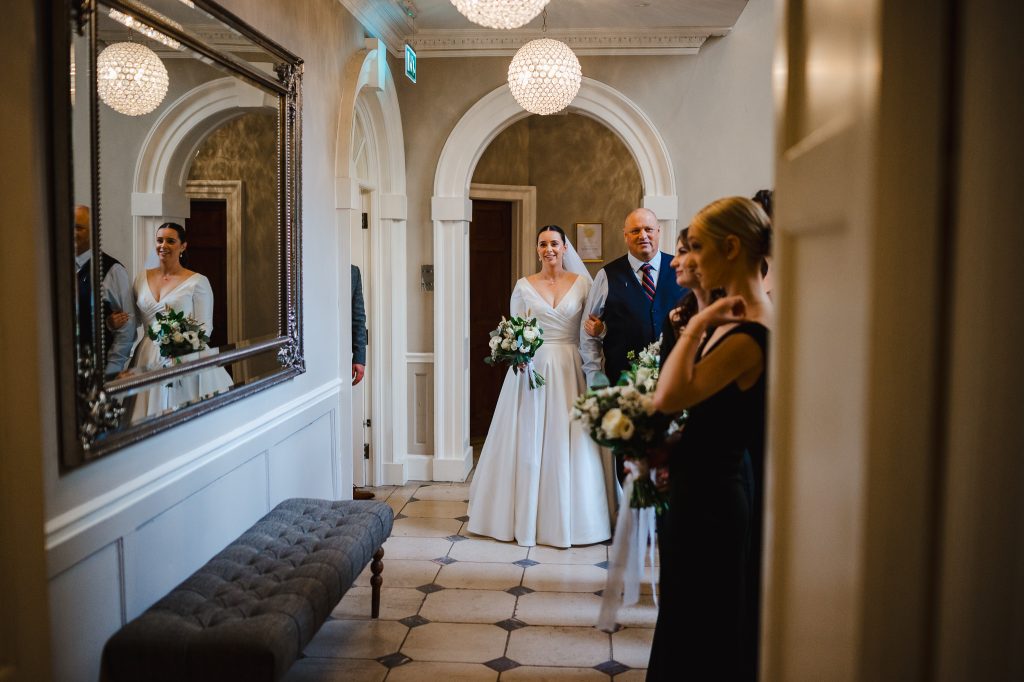 Just about to walk down the wedding aisle