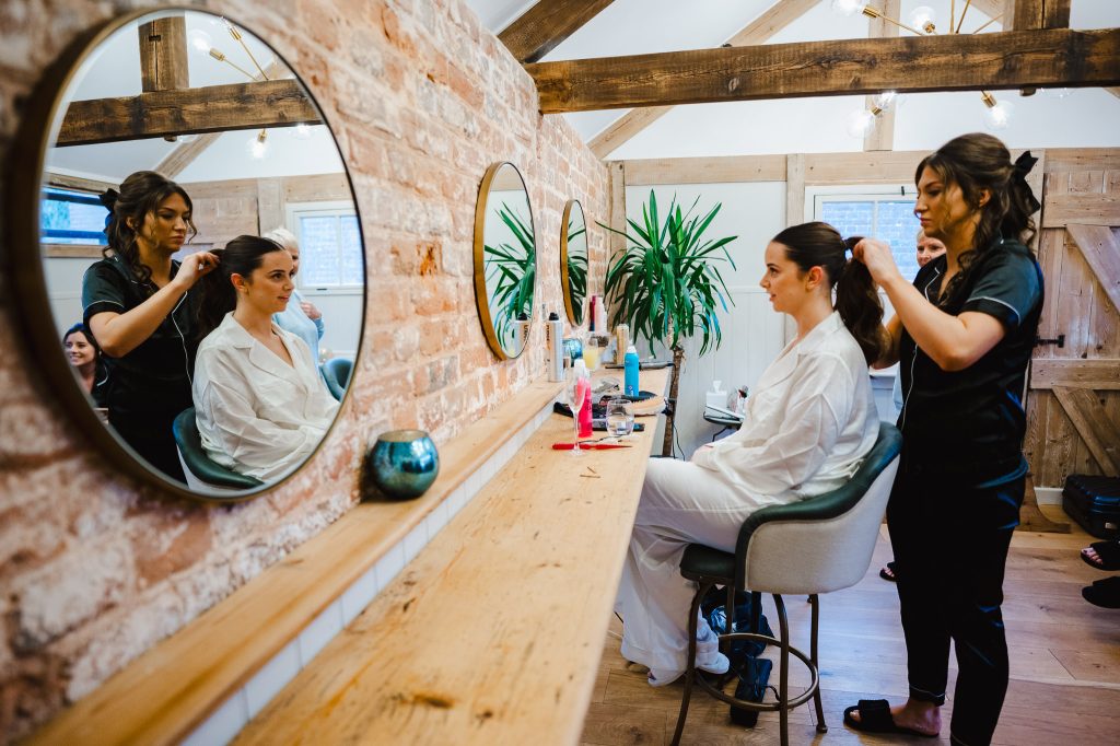 Getting Ready For Their Wedding day at Rockbeare Manor